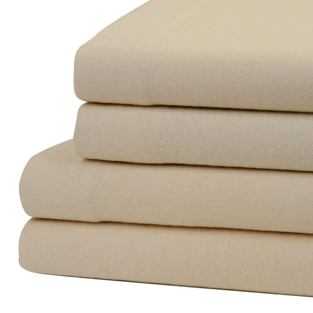 Bibb Home Bettlaken-Set aus 100 % Baumwoll-Flanell, einfarbig, Tiefbett