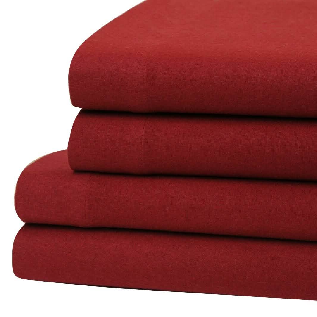 Bibb Home Bettlaken-Set aus 100 % Baumwoll-Flanell, einfarbig, Tiefbett