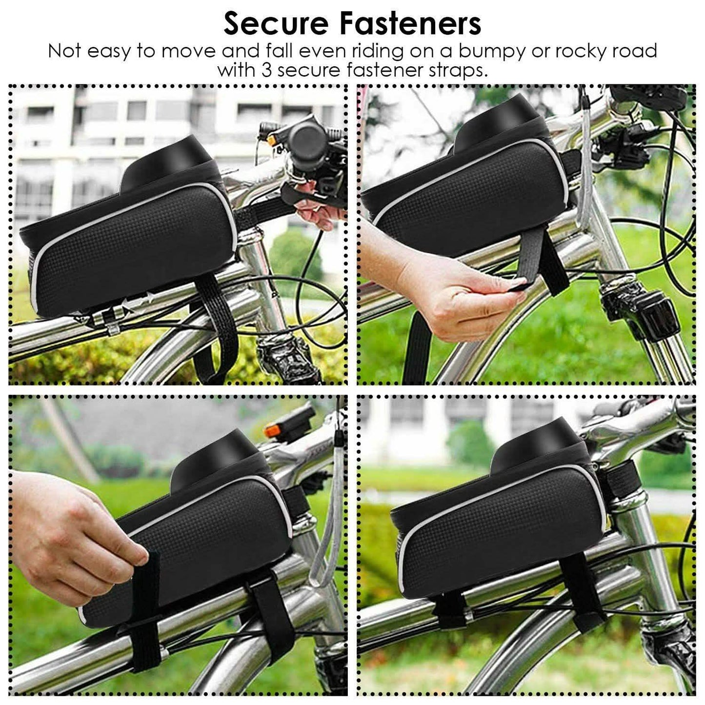 Fahrrad-Handy-Rahmentasche vorne mit Touchscreen-Sonnenblende