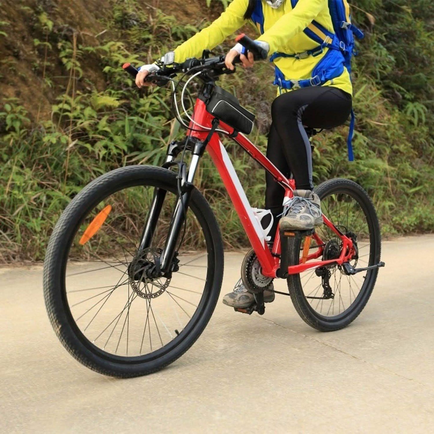 Fahrrad-Handy-Rahmentasche vorne mit Touchscreen-Sonnenblende