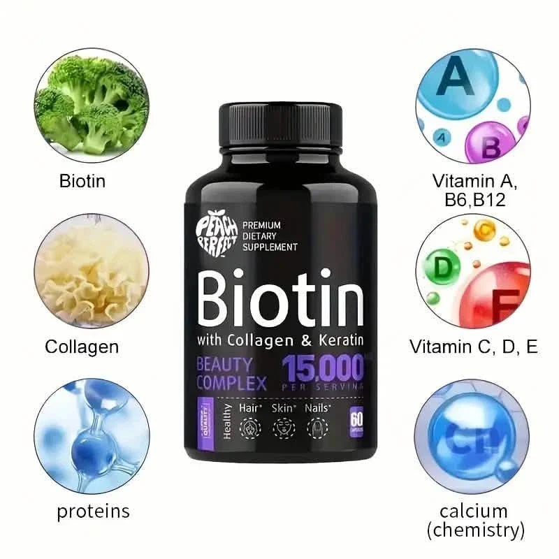 Biotin Kapseln Multivitamin Kollagen Keratin Nahrungsergänzungsmittel für Haar Haut und Nägel