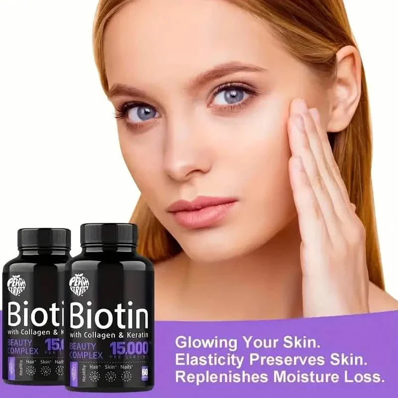 Biotin Kapseln Multivitamin Kollagen Keratin Nahrungsergänzungsmittel für Haar Haut und Nägel