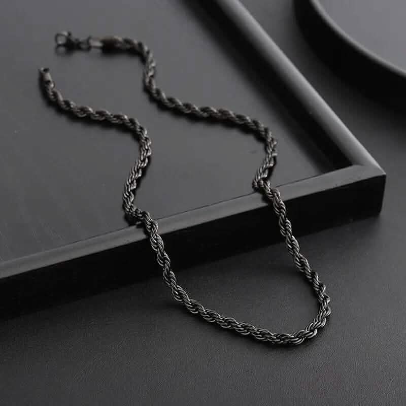 Schwarze Kette im Titan-Stahl-Stil Modehalskette für Herren