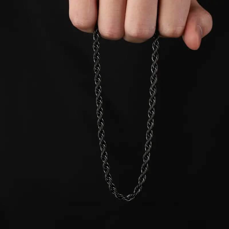 Schwarze Kette im Titan-Stahl-Stil Modehalskette für Herren
