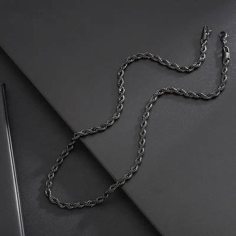 Schwarze Kette im Titan-Stahl-Stil Modehalskette für Herren