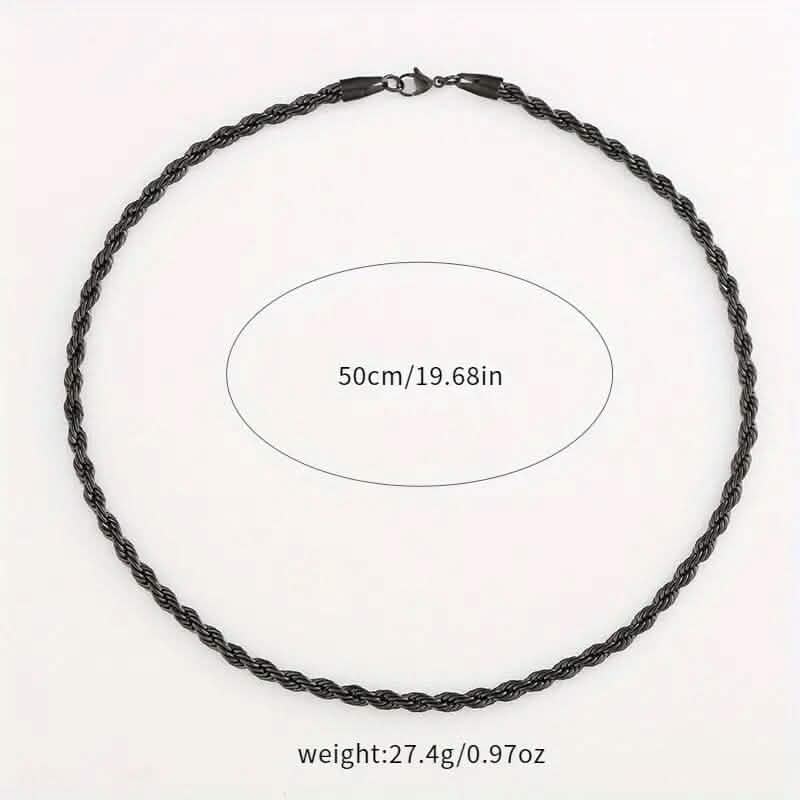 Schwarze Kette im Titan-Stahl-Stil Modehalskette für Herren