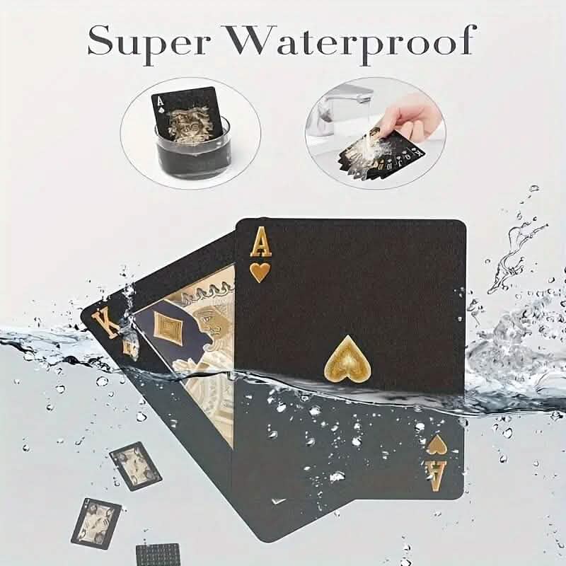 Schwarze goldene Folien-Pokerspielkarten
