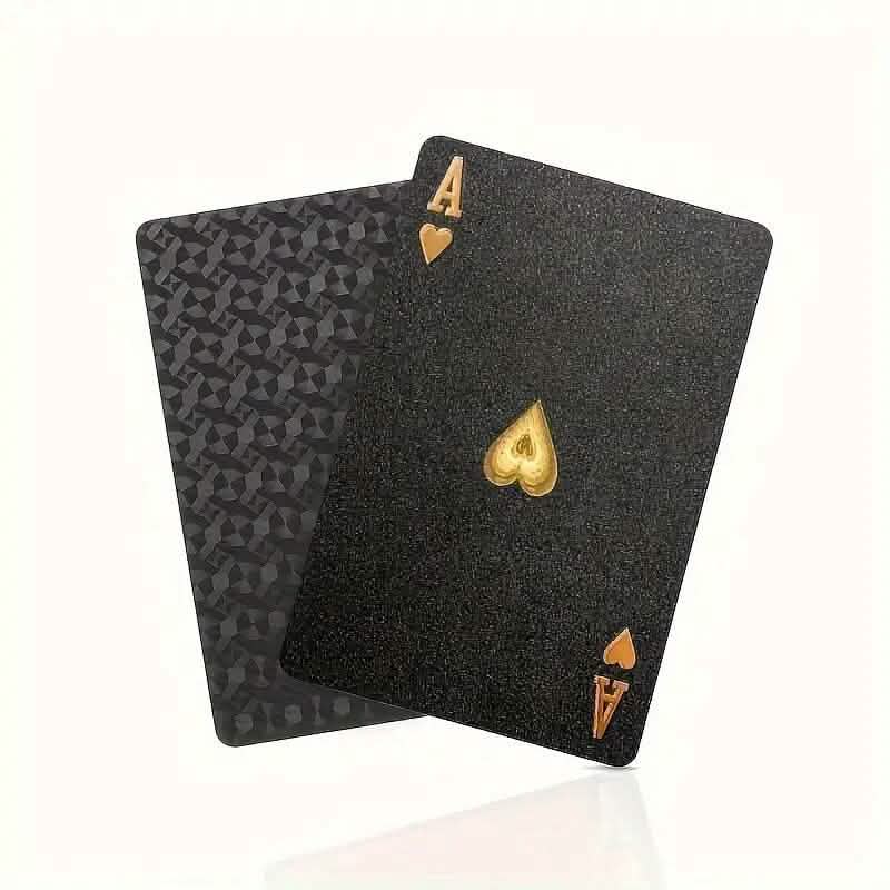 Schwarze goldene Folien-Pokerspielkarten