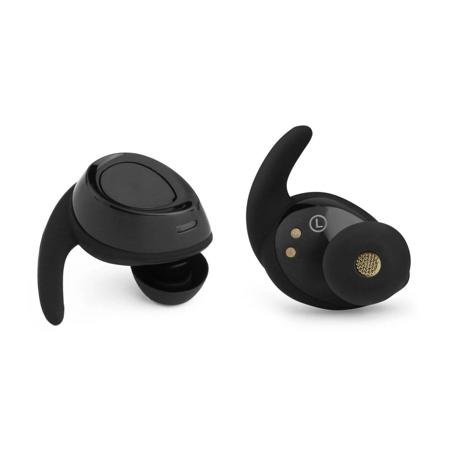 Schwarze kabellose Mini-Bluetooth-Twin-Ohrhörer mit Mikrofon, echtem Bass, Stereo-In-Ear-TWS-Kopfhörer