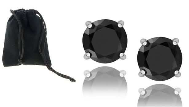 Schwarze Ohrstecker mit Swarovski-Elementen