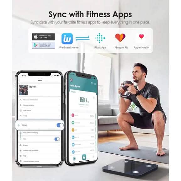 Bluetooth Digitale Personenwaage mit Herzfrequenzmessung Hochpräzise BMI Smart Waage
