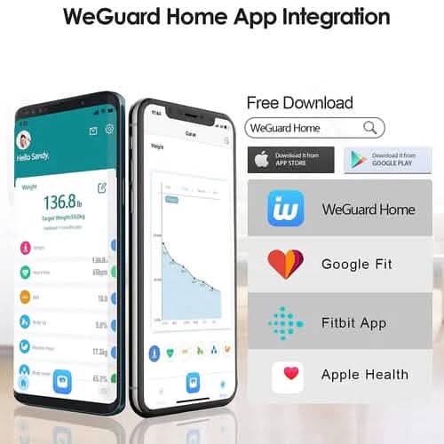 Bluetooth Digitale Personenwaage mit Herzfrequenzmessung Hochpräzise BMI Smart Waage