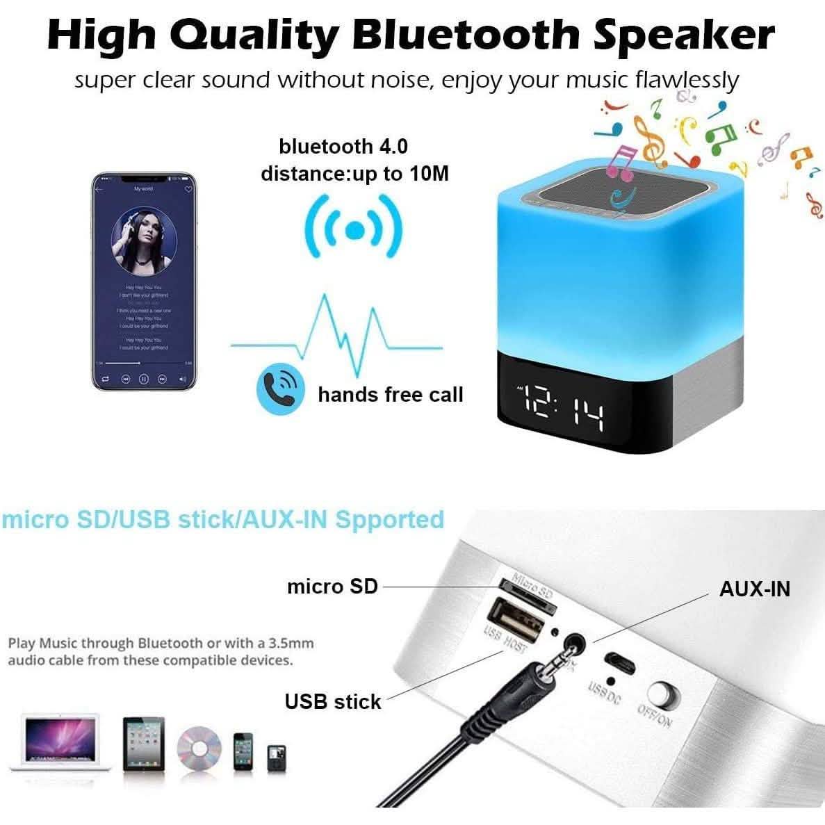 Bluetooth-Lautsprecher-Nachttischlampe mit Touch-Sensor