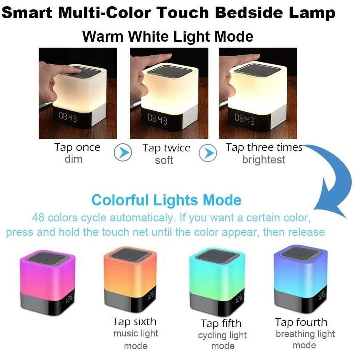 Bluetooth-Lautsprecher-Nachttischlampe mit Touch-Sensor