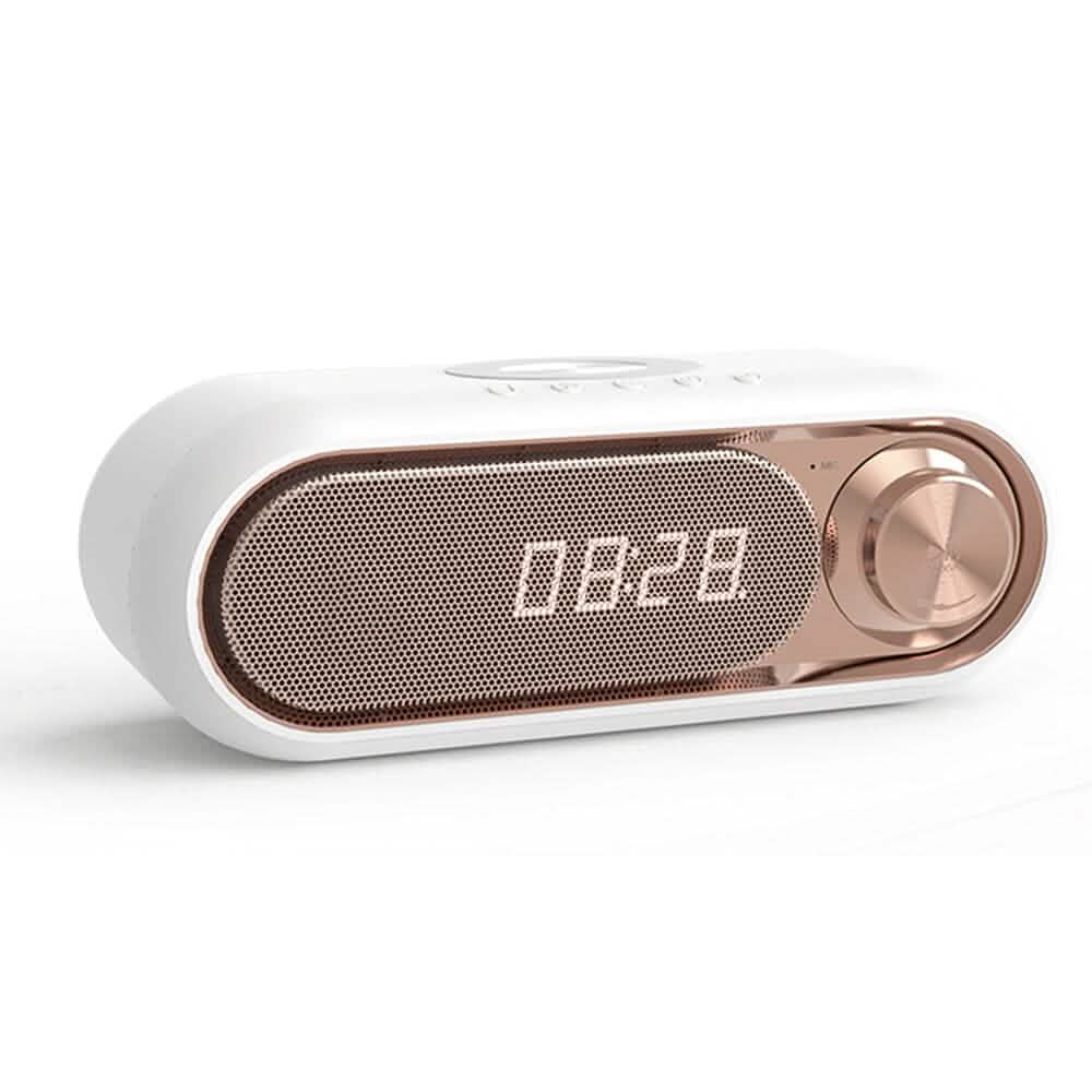 Bluetooth-Lautsprecher mit kabellosem Ladegerät und Wecker