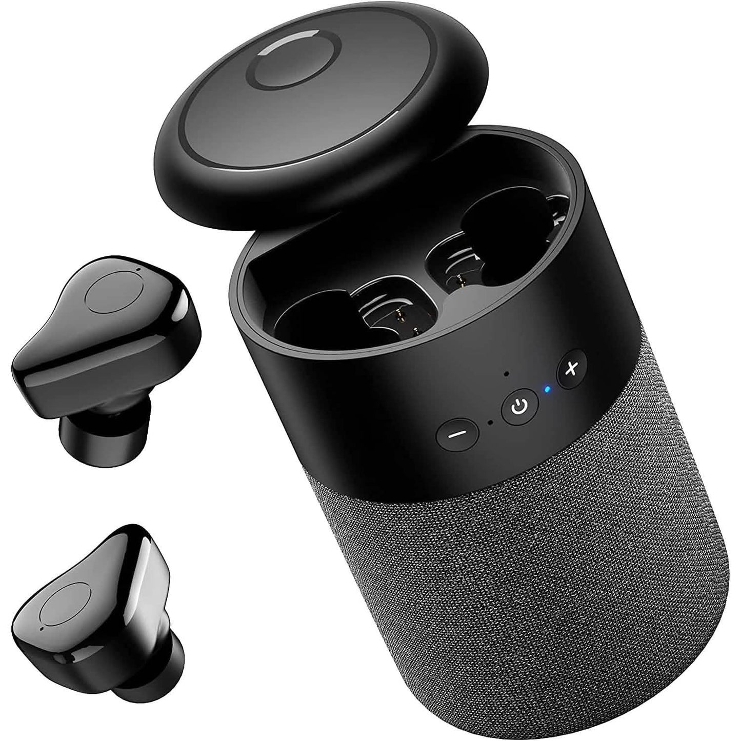 Bluetooth-Lautsprecher und kabellose Ohrhörer im Set