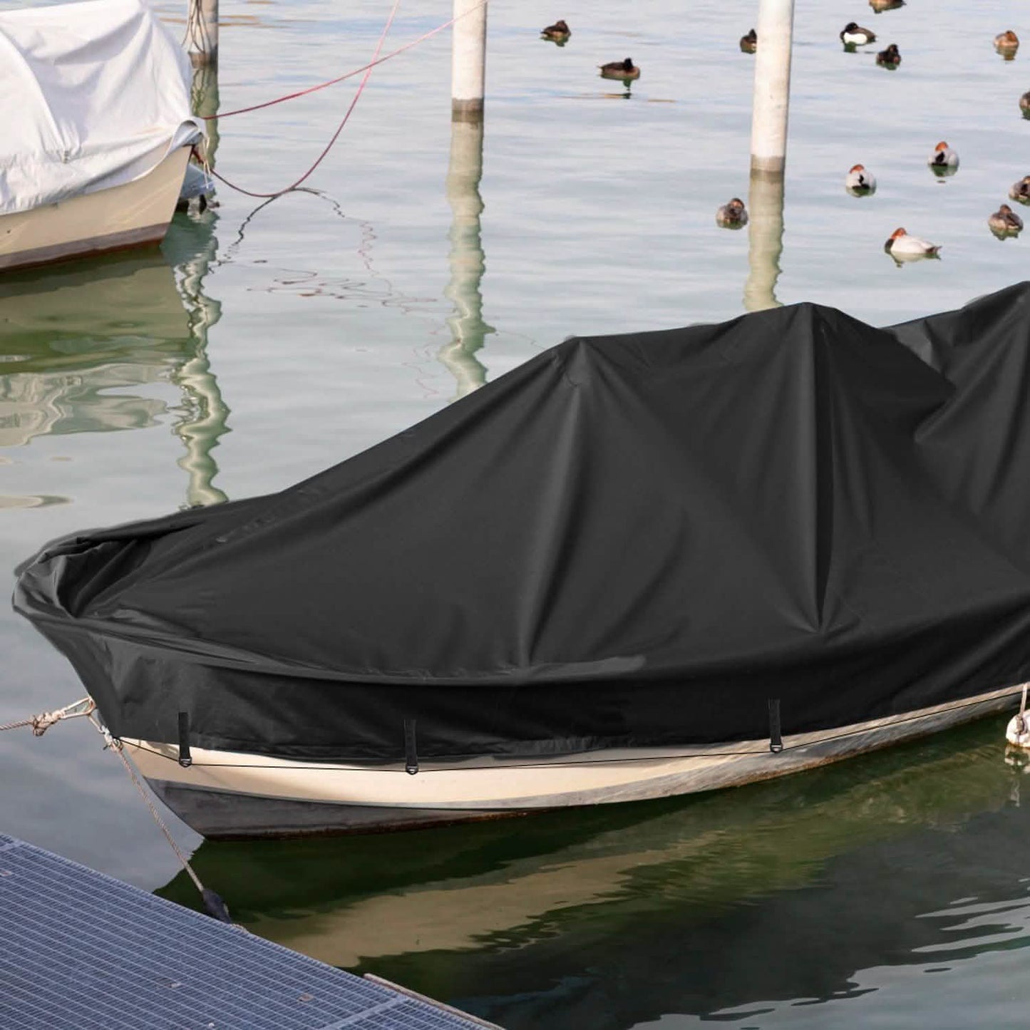 Bootsabdeckung 210D Wasserdicht Staubdicht Trailerbar Bootsplane