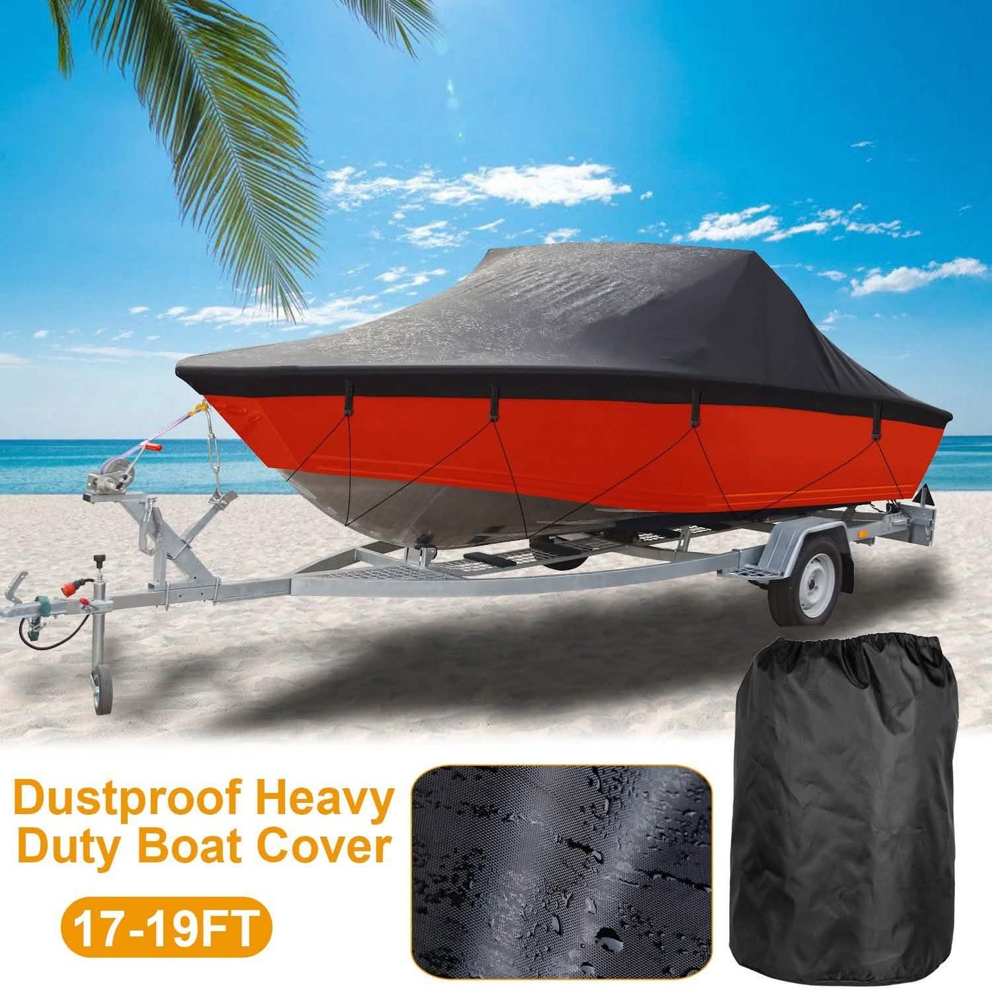 Bootsabdeckung 210D Wasserdicht Staubdicht Trailerbar Bootsplane