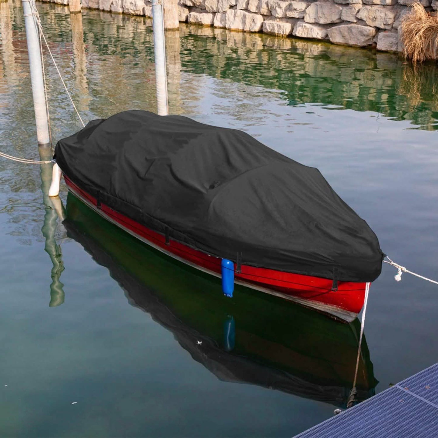 Bootsabdeckung 210D Wasserdicht Staubdicht Trailerbar Bootsplane
