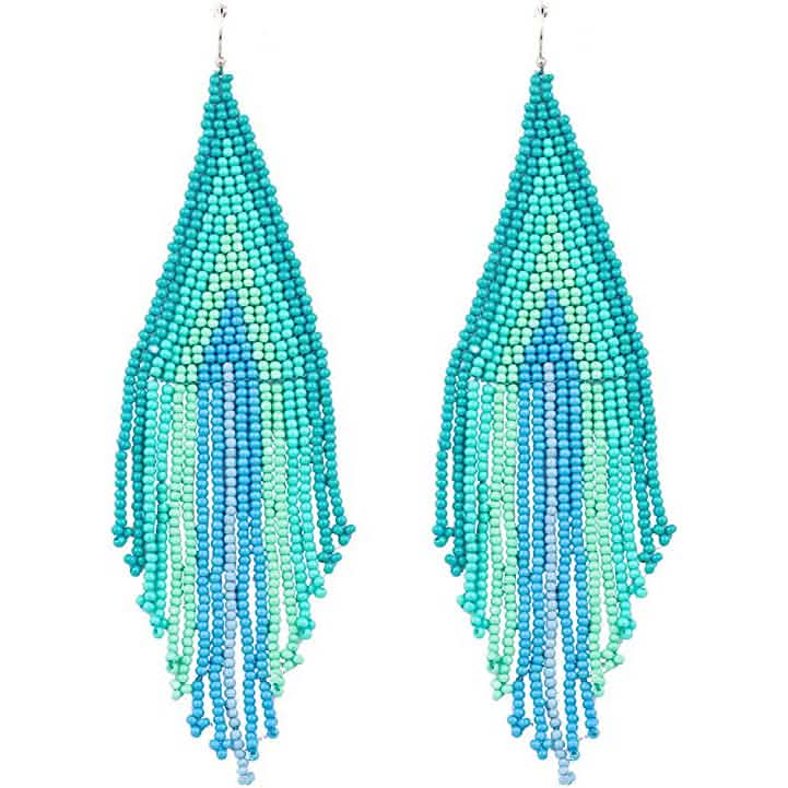 Boho lange Perlenohrringe