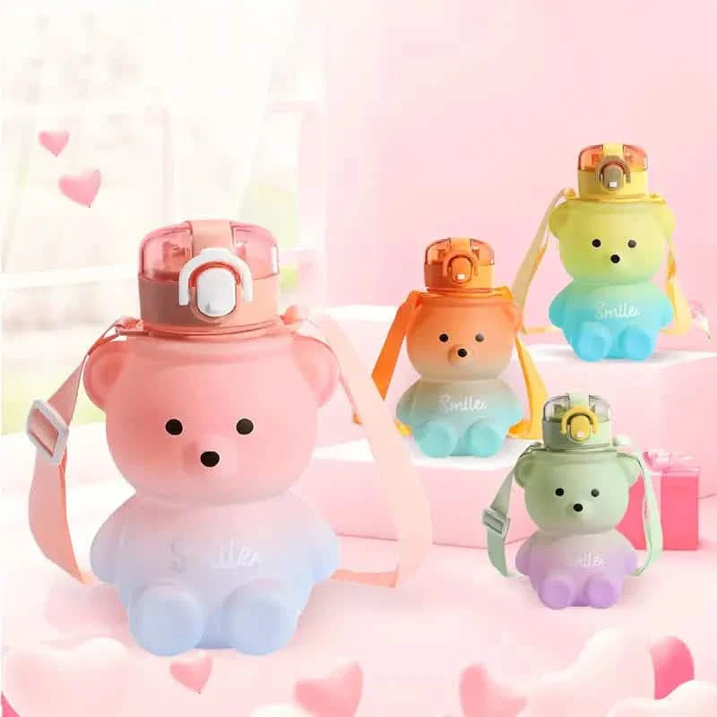 BPA-freie Kawaii Bären Strohhalm-Trinkflasche
