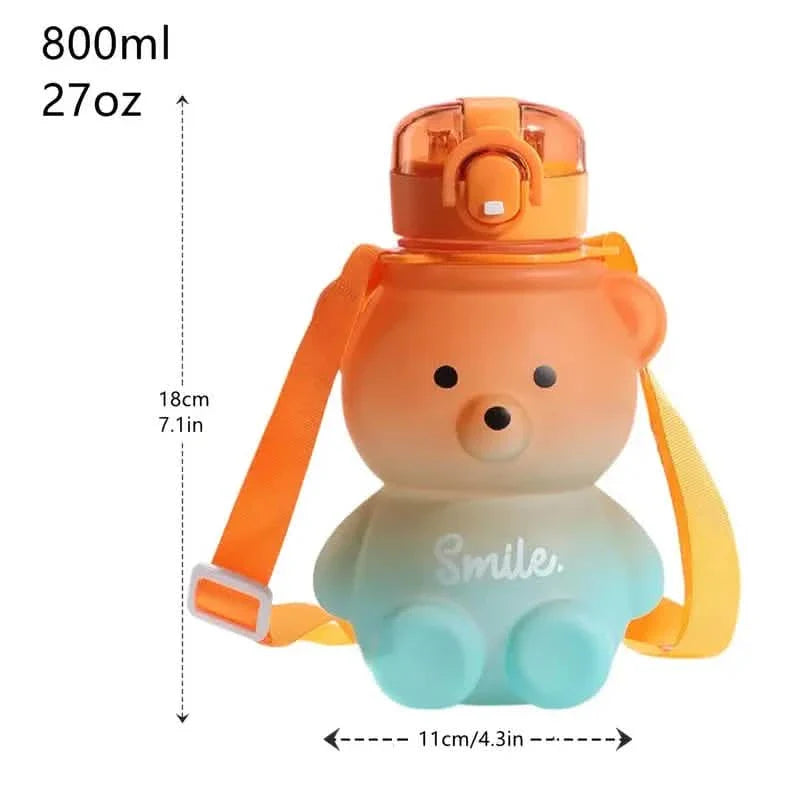 BPA-freie Kawaii Bären Strohhalm-Trinkflasche