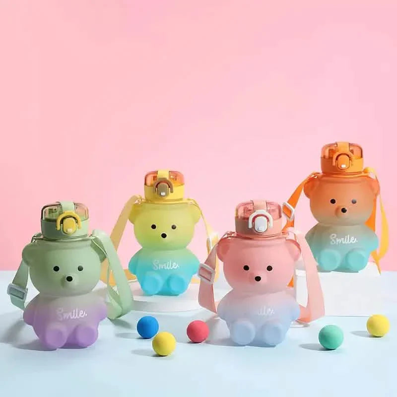 BPA-freie Kawaii Bären Strohhalm-Trinkflasche