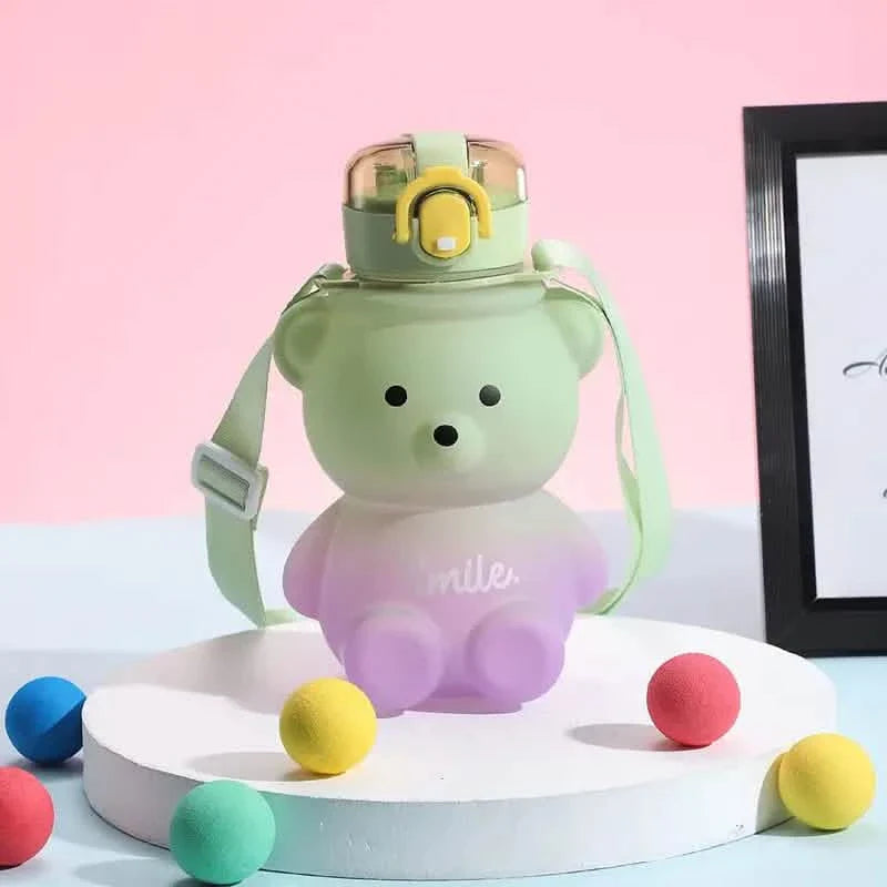BPA-freie Kawaii Bären Strohhalm-Trinkflasche