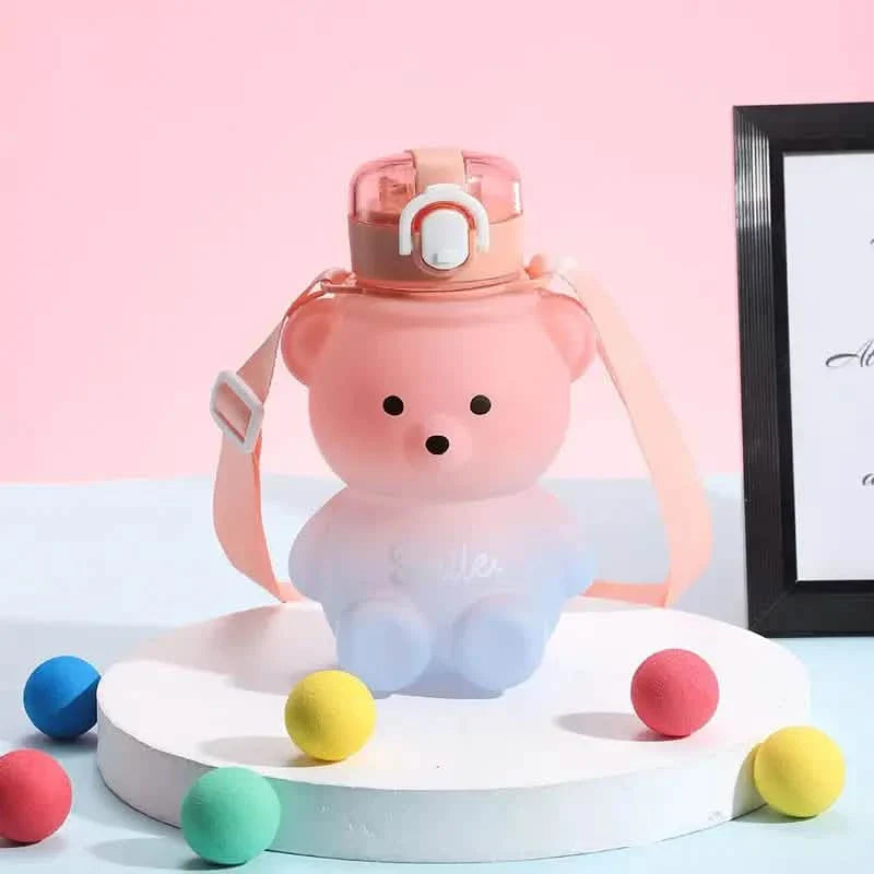 BPA-freie Kawaii Bären Strohhalm-Trinkflasche
