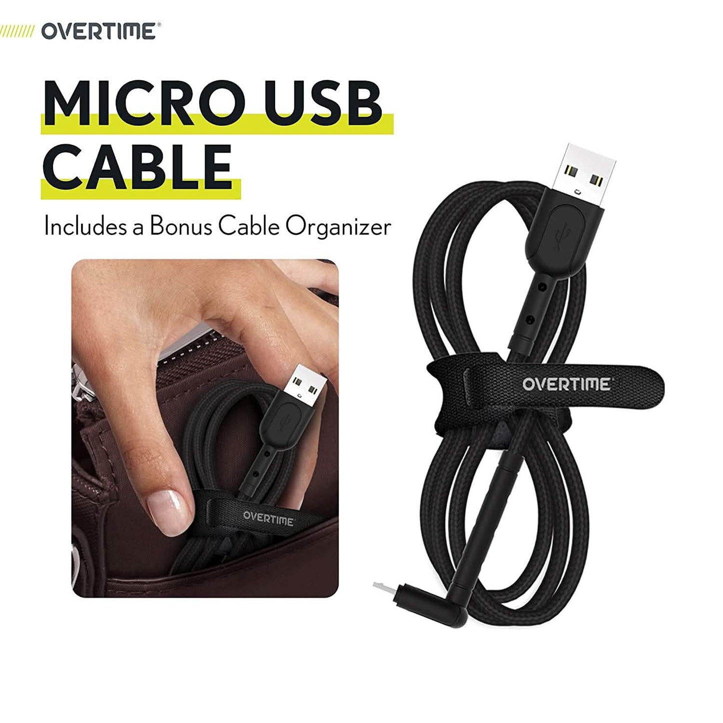 Geflochtenes Nylon High-Speed Micro-USB 90-Grad-Ladekabel