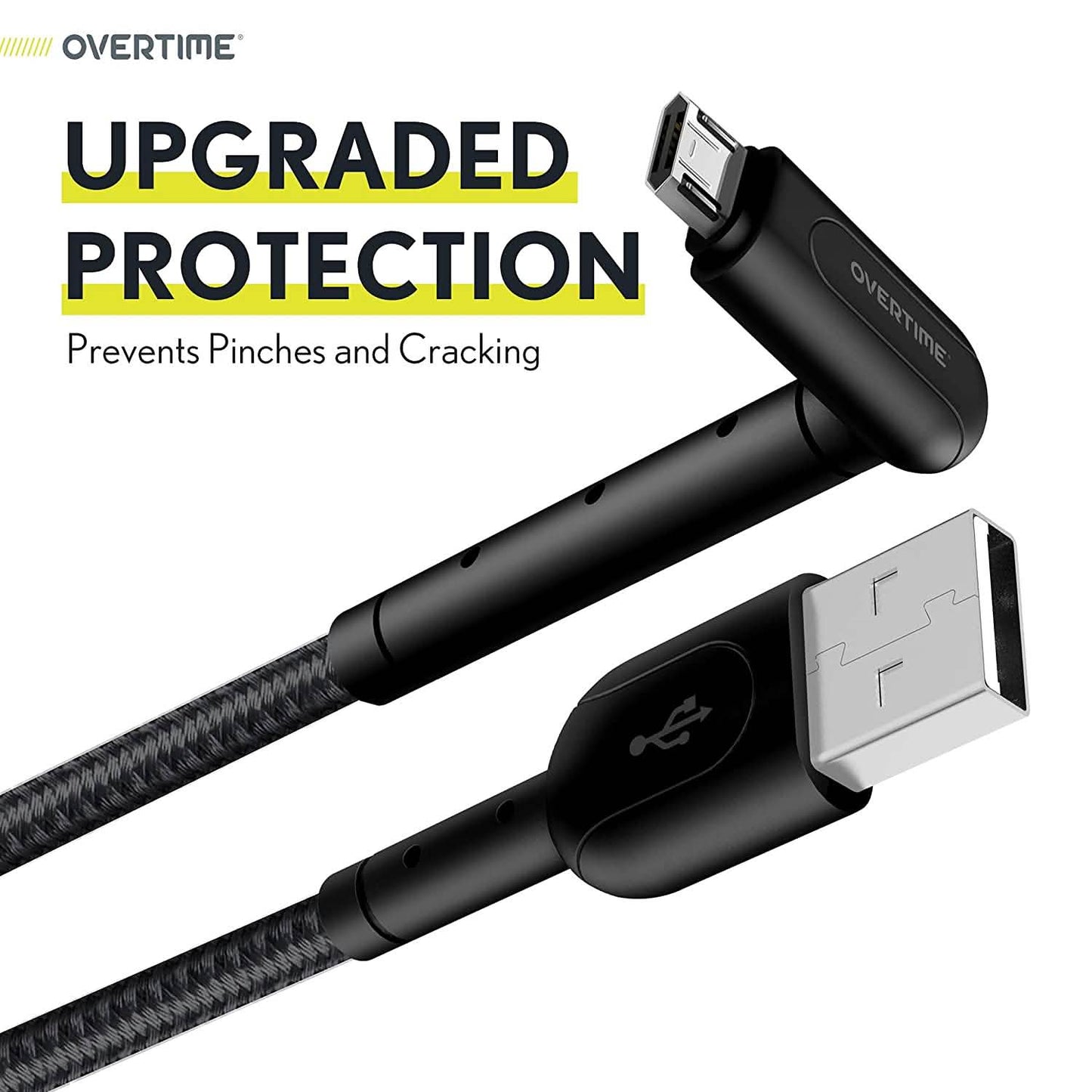 Geflochtenes Nylon High-Speed Micro-USB 90-Grad-Ladekabel
