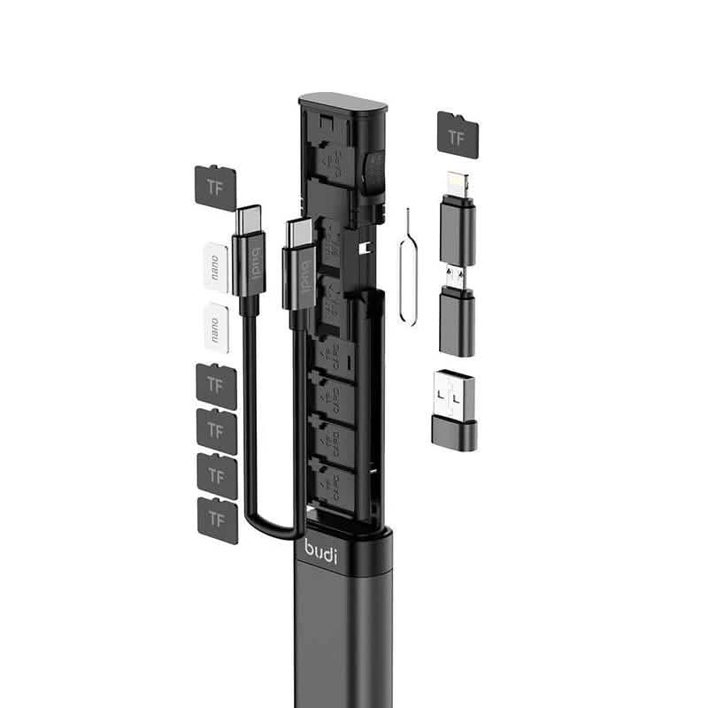 BUDI Multifunktionale Smart Adapterkarte Speicherung Datenkabel USB Box