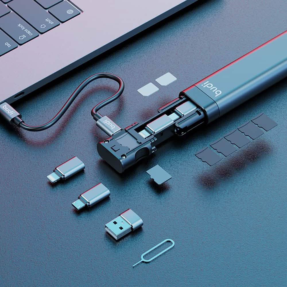 BUDI Multifunktionale Smart Adapterkarte Speicherung Datenkabel USB Box