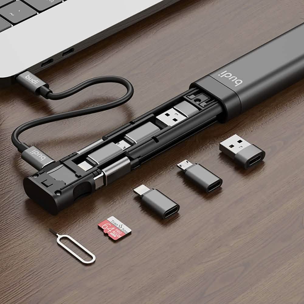 BUDI Multifunktionale Smart Adapterkarte Speicherung Datenkabel USB Box