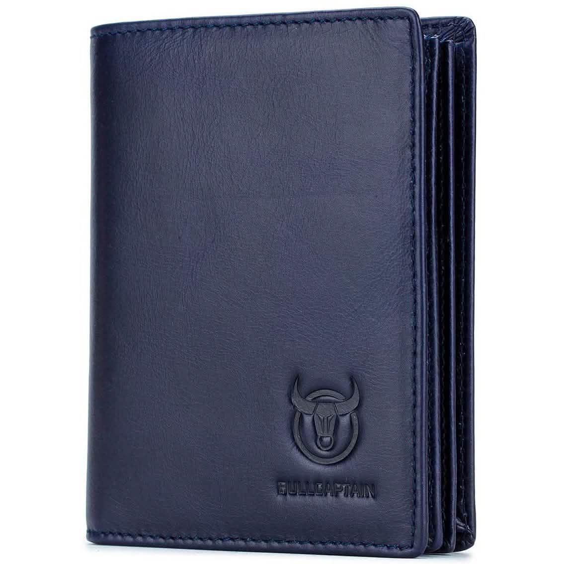 Bullcaptain Großes Brieftasche aus echtem Leder mit Geldscheinfach/Kreditkartenhalter