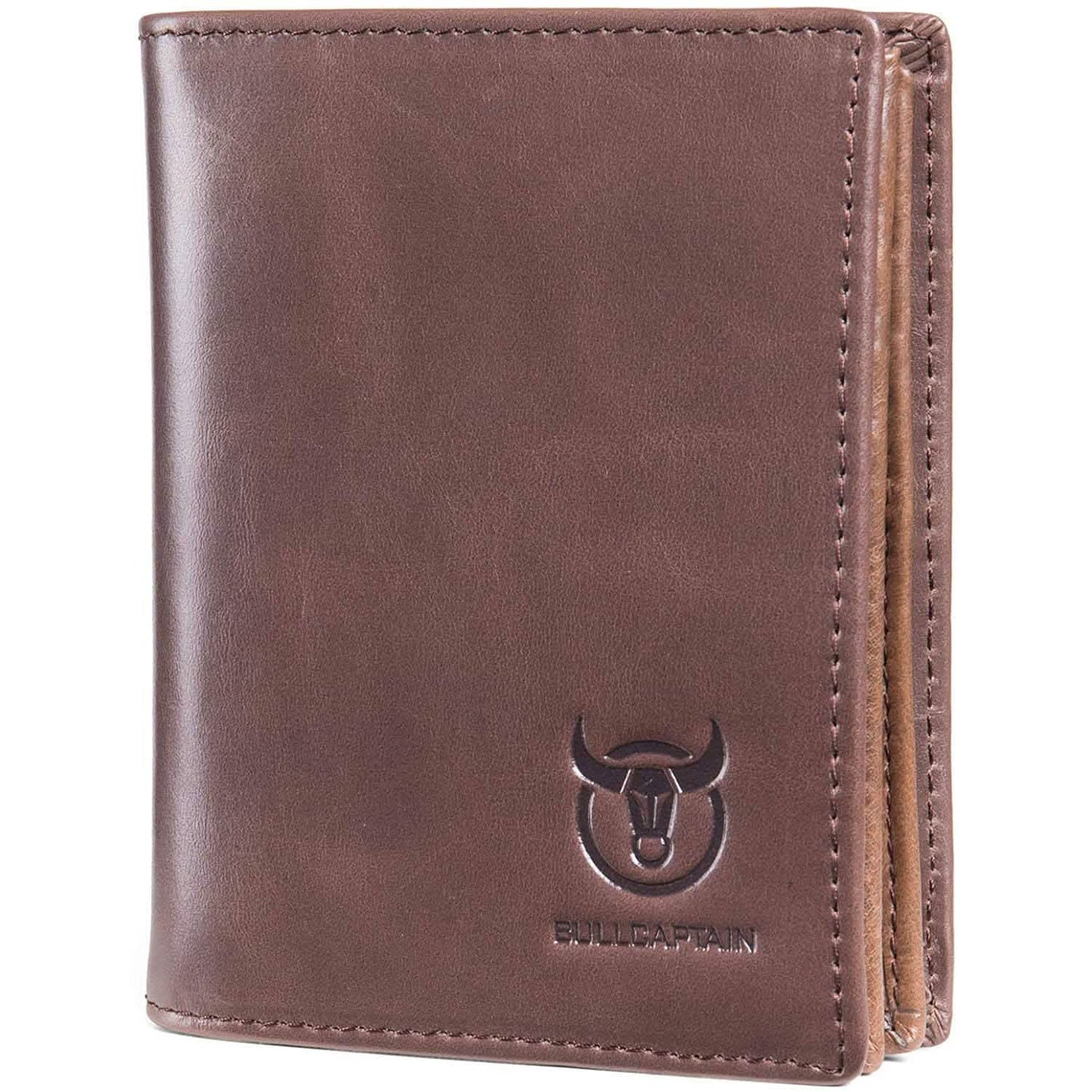 Bullcaptain Großes Brieftasche aus echtem Leder mit Geldscheinfach/Kreditkartenhalter