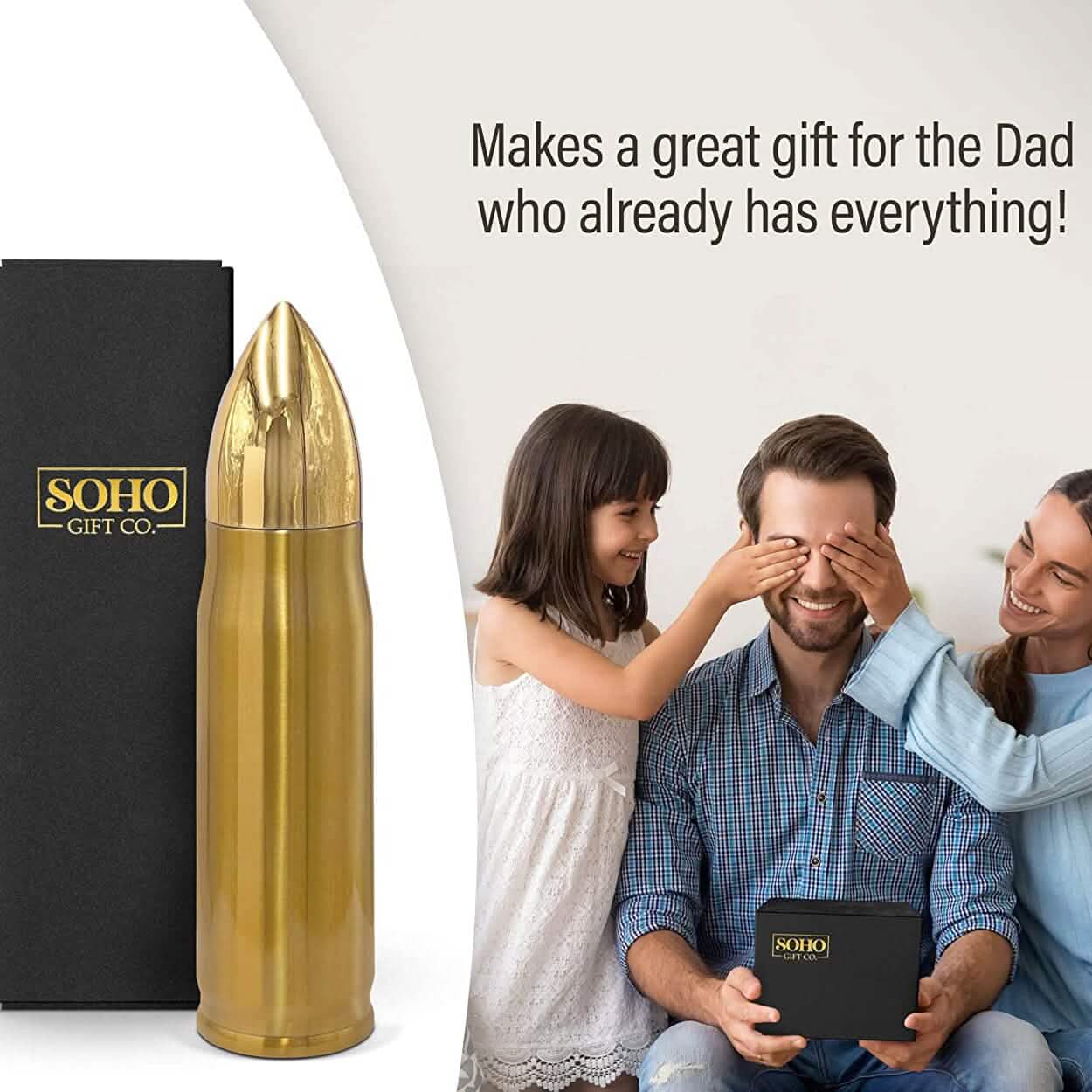 Kugelförmige Wasserflasche als Geschenk für Papa 500ml