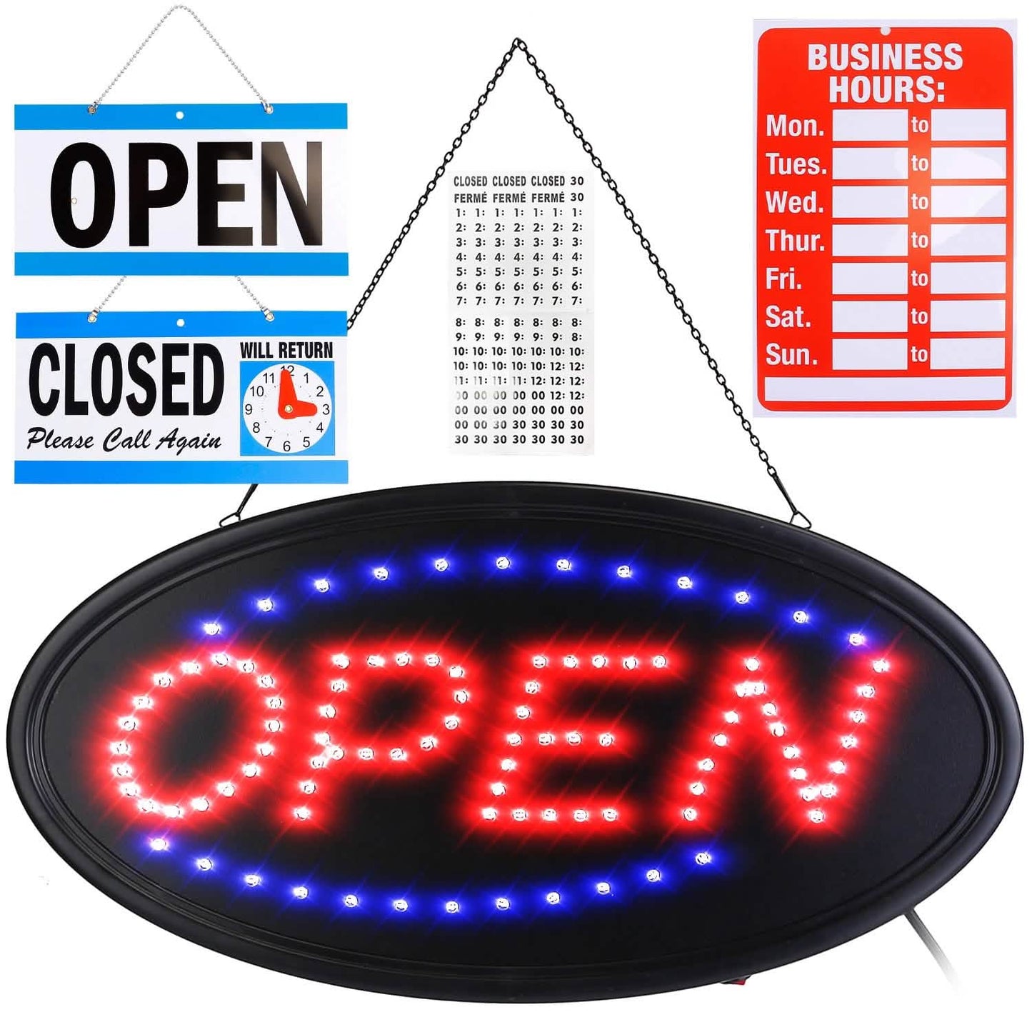 Business Neonschild Werbung mit konstant blinkenden Modi