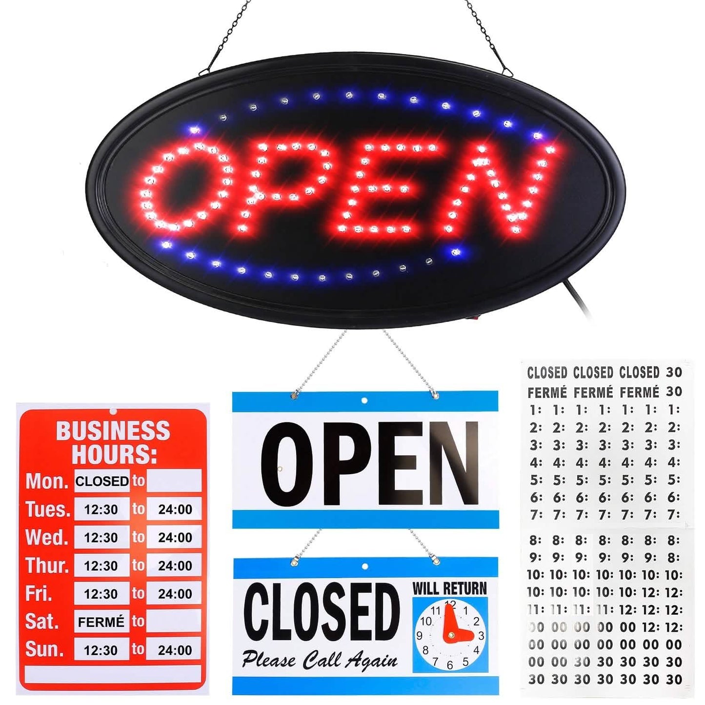 Business Neonschild Werbung mit konstant blinkenden Modi