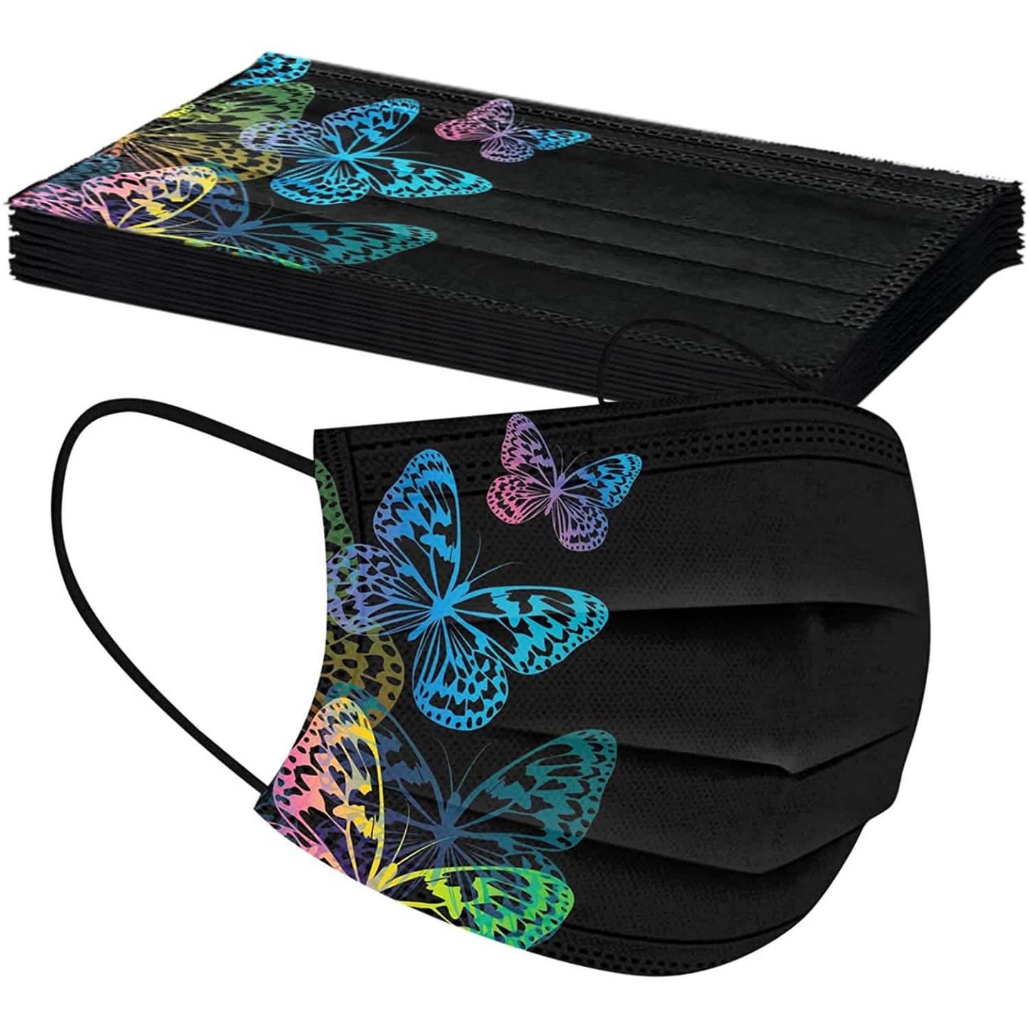 Papiermaske mit Schmetterlingsdruck