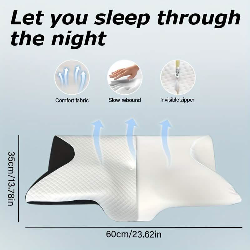 Ergonomisches Memory Foam Nackenkissen – Langsames Zurückfedern, Rücken- und Seitenschläfer