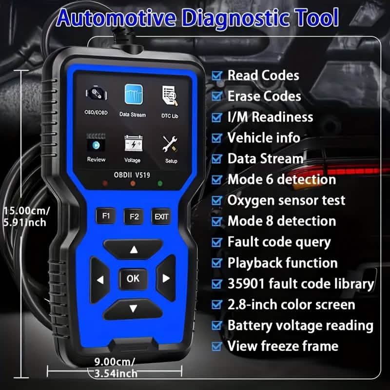OBD2 Motordiagnosegerät – Universeller Code-Scanner (Blau)