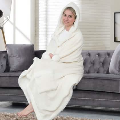 Jellie Cozy und Ultra-Plüsch Sherpa Hoodie-Überwurf