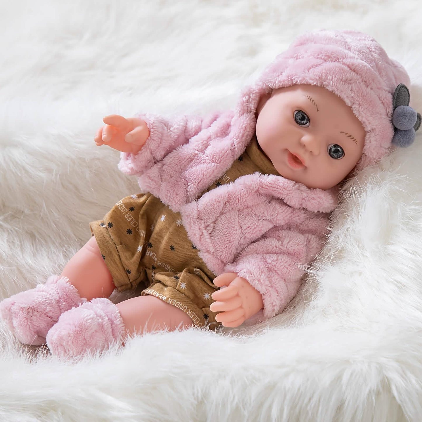 30,5 cm große rosa Babypuppe – Anziehpuppe aus PVC (ab 3 Jahren)