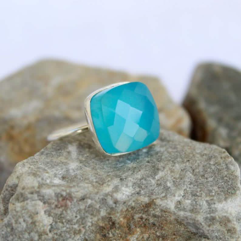 Cabochon-Türkis-Verlobungsring – Verschiedene Größen