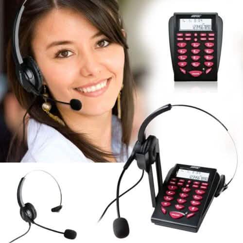 Schnurgebundenes Call Center Dialpad Headset Bürotelefon mit schnurgebundenem Headset
