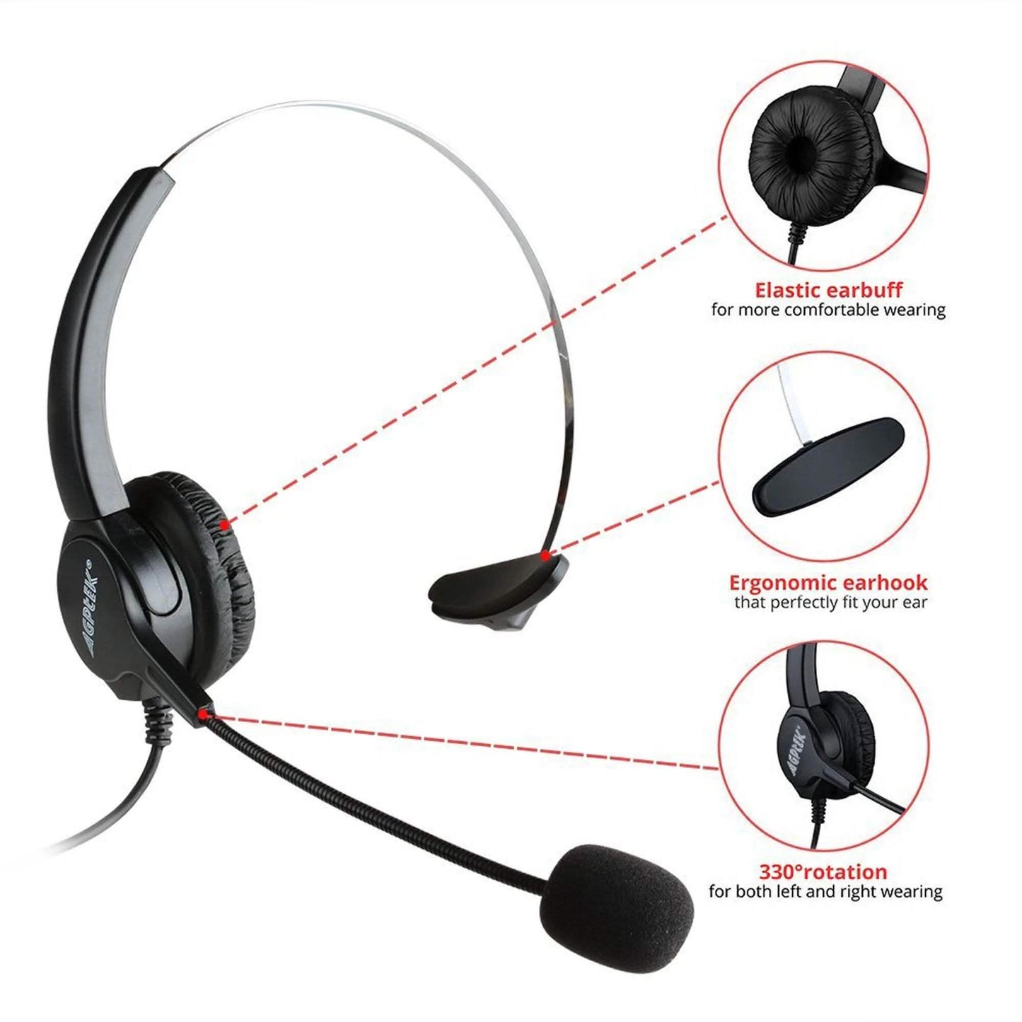 Schnurgebundenes Call Center Dialpad Headset Bürotelefon mit schnurgebundenem Headset