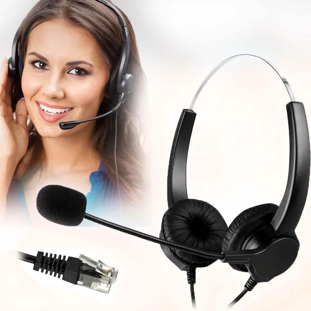 Callcenter Noise-Cancelling Schnurgebundenes Binaurales Freisprech-Headset mit Mikrofon