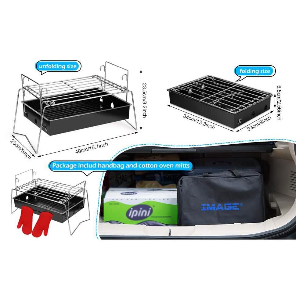 Camping-Grill Grillwerkzeug Zusammenklappbares & leichtes Stahlgitter Tragbar