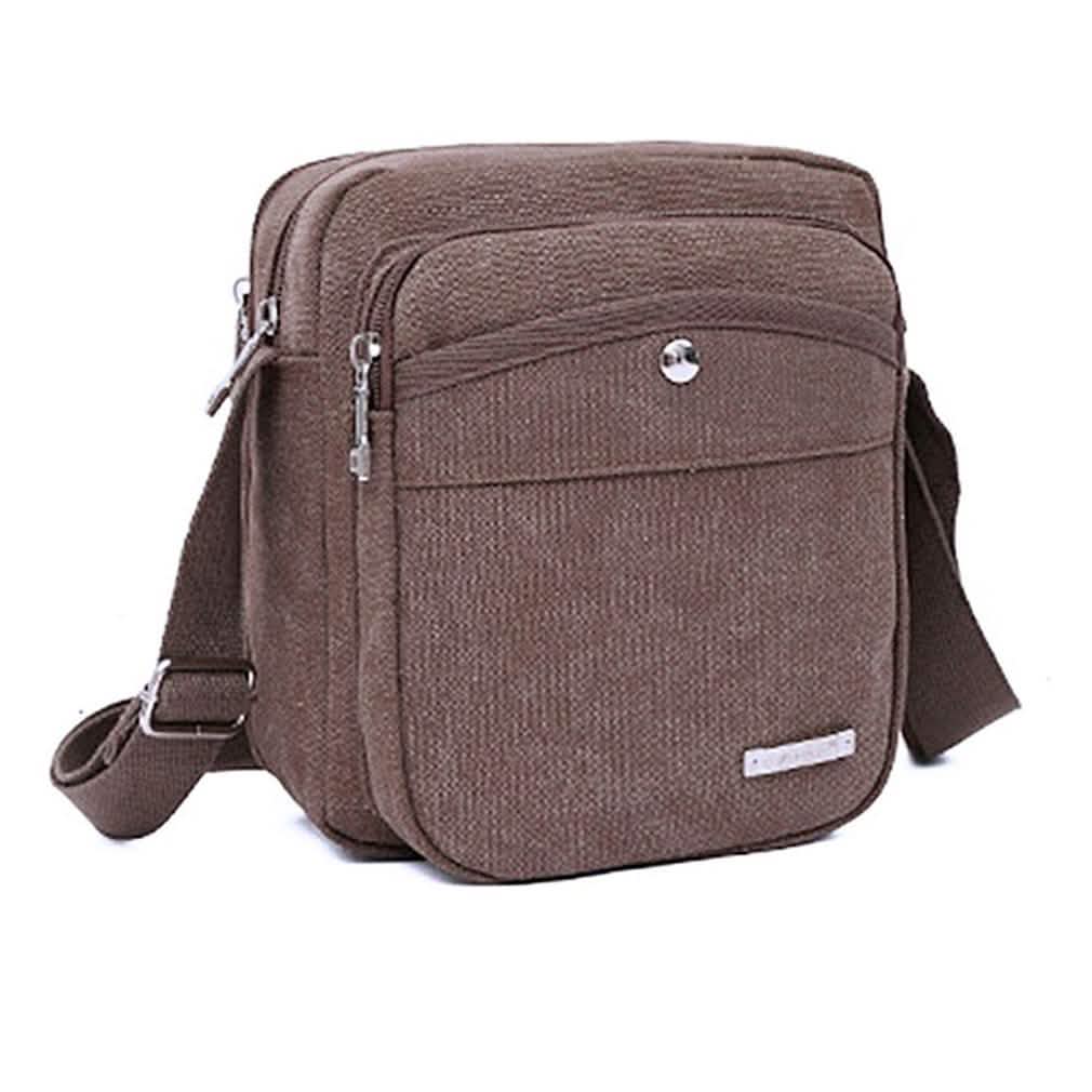 Canvas-Beuteltasche mit Knopfverschluss